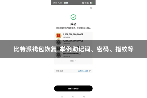 比特派钱包恢复 举例助记词、密码、指纹等