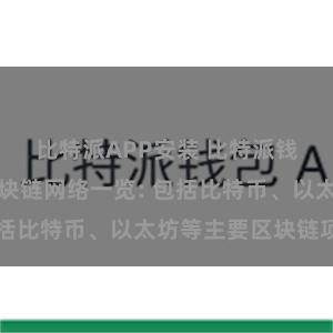 比特派APP安装 比特派钱包支持的区块链网络一览: 包括比特币、以太坊等主要区块链项目